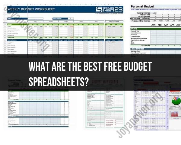Best Free Budget Spreadsheets: Managing Your Finances