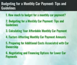 Budgeting for a Monthly Car Payment: Tips and Guidelines