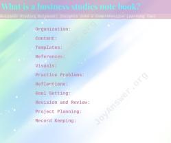 Business Studies Notebook: Insights into a Comprehensive Learning Tool