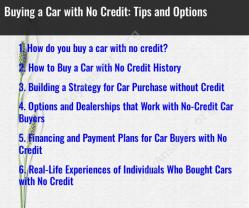 Buying a Car with No Credit: Tips and Options