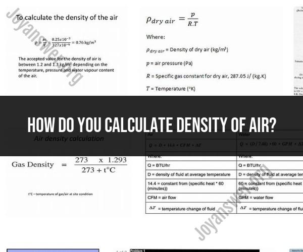 Calculating Air Density: Formulas and Factors