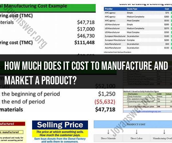 Calculating Manufacturing and Marketing Costs for a Product