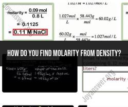 Calculating Molarity from Density: Chemistry Guide