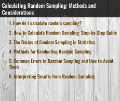 Calculating Random Sampling: Methods and Considerations