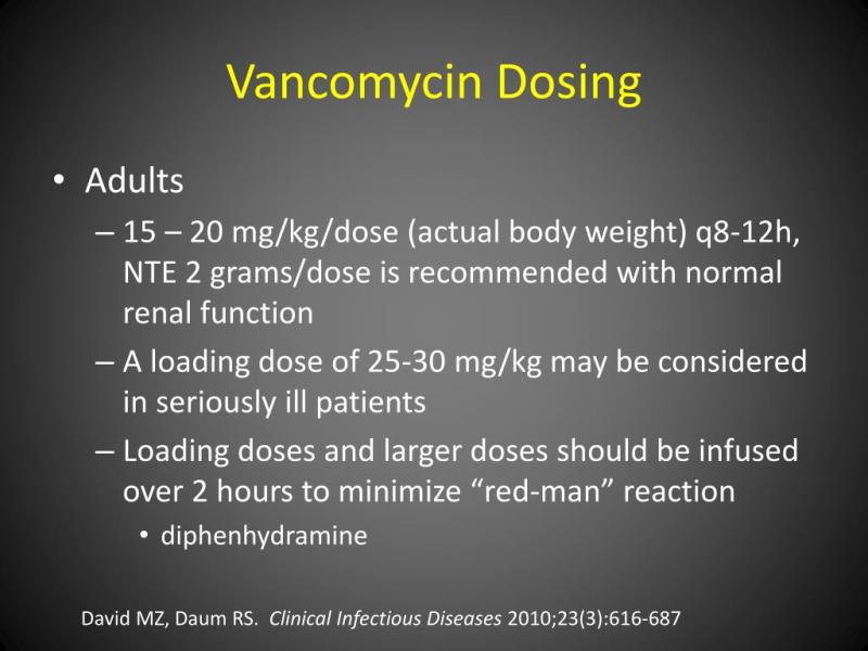 Calculating Vancomycin Dose: Medication Dosage Calculation