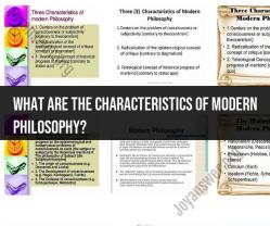 Characteristics of Modern Philosophy: Defining Traits