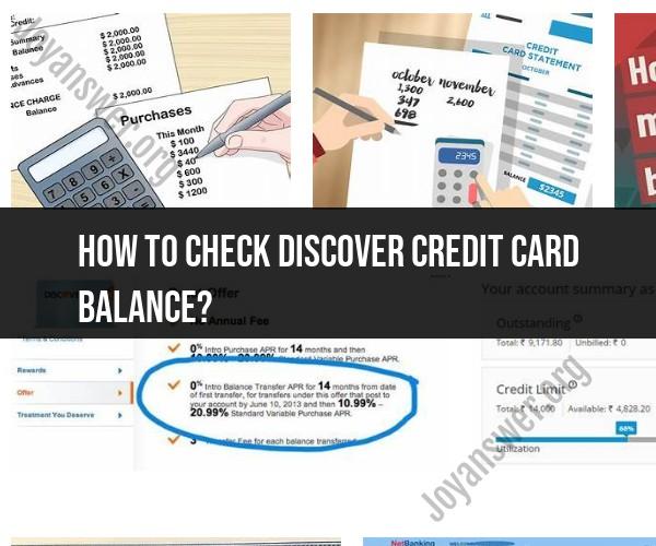 Checking Your Discover Credit Card Balance