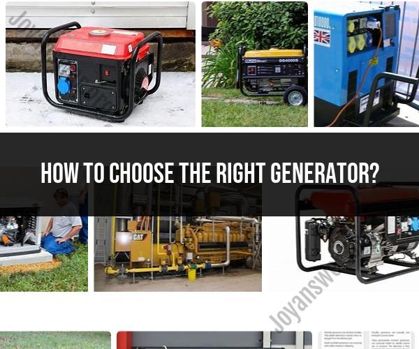 Choosing the Right Generator: Selection Criteria and Considerations