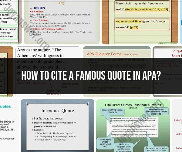 Citing a Famous Quote in APA: Proper Citation Format