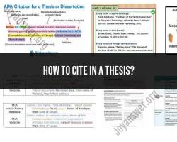 Citing in a Thesis: Academic Citation Guidelines