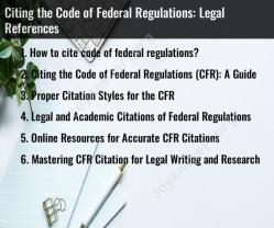 Citing the Code of Federal Regulations: Legal References