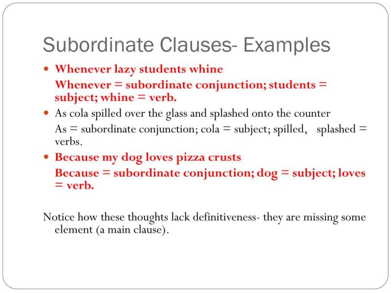Clause Variety: What Are the Types of Subordinate Clauses?