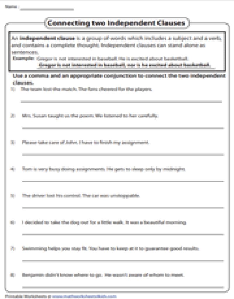 Combining Independent Clauses in Sentences: Sentence Structure Tips