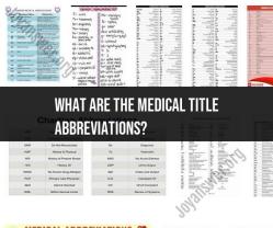 Common Medical Title Abbreviations