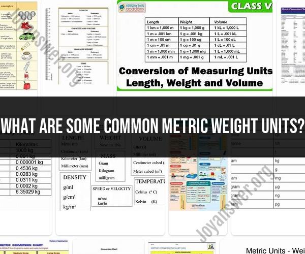 Common Metric Weight Units: Quick Reference Guide
