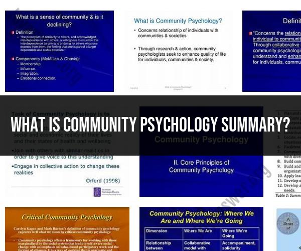 Community Psychology: A Brief Summary