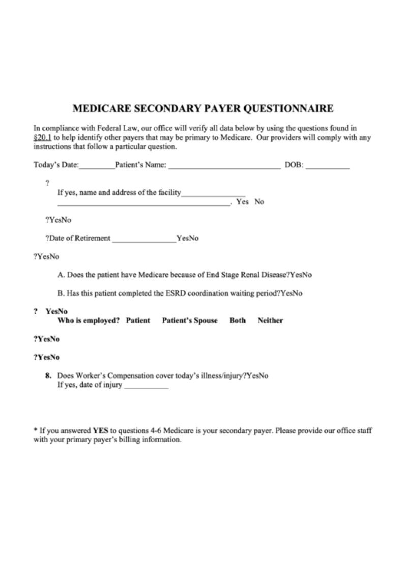 Completing Required Medicare Questionnaire: Questionnaire Guidance