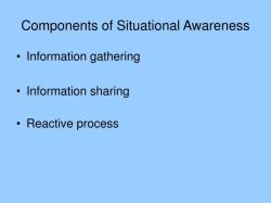 Components of Situational Awareness: Understanding the Essentials