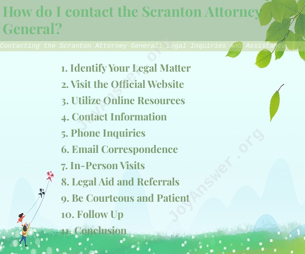 Contacting the Scranton Attorney General: Legal Inquiries and Assistance