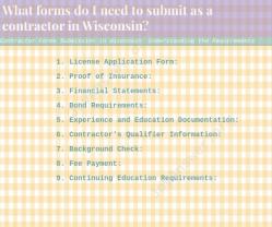Contractor Forms Submission in Wisconsin: Understanding the Requirements