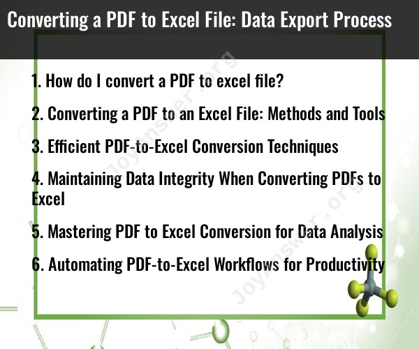 Converting a PDF to Excel File: Data Export Process