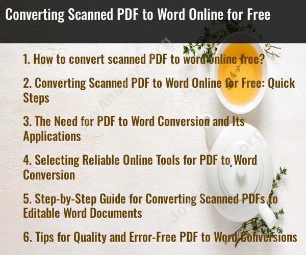 Converting Scanned PDF to Word Online for Free