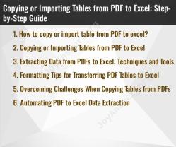 Copying or Importing Tables from PDF to Excel: Step-by-Step Guide