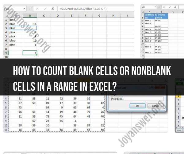 Counting Blank or Nonblank Cells in Excel: Functions and Formulas