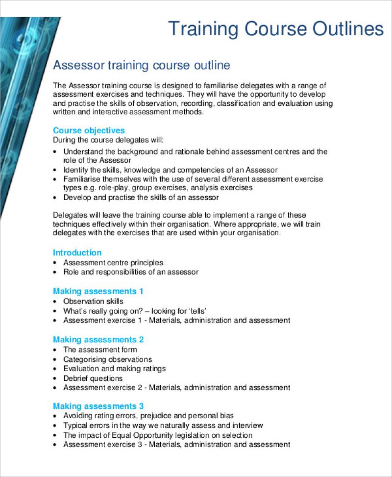 Course Outline Sample Format: How It’s Used