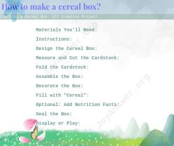Crafting a Cereal Box: DIY Creative Project