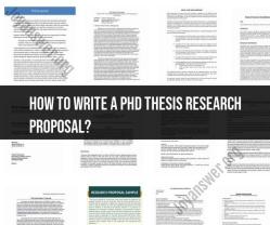Crafting a PhD Thesis Research Proposal: Effective Strategies