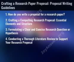 Crafting a Research Paper Proposal: Proposal Writing Guidelines