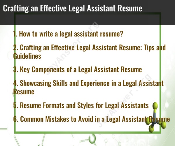 Crafting an Effective Legal Assistant Resume