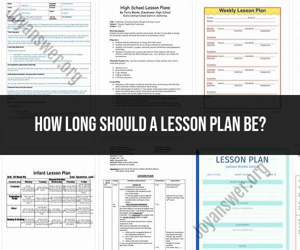 Crafting an Effective Lesson Plan: Ideal Length and Components