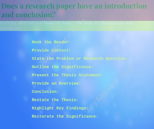 Crafting an Effective Research Paper: The Role of Introduction and Conclusion