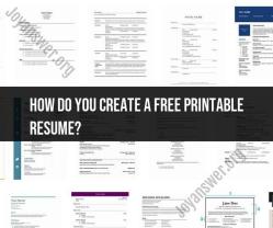 Creating a Free Printable Resume: Template-based Approach