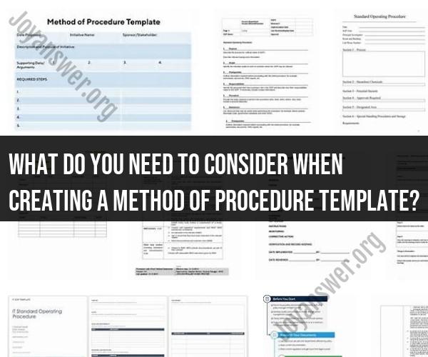Creating a Method of Procedure Template: Key Considerations