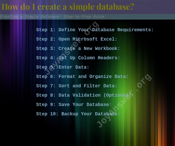 Creating a Simple Database: Step-by-Step Guide