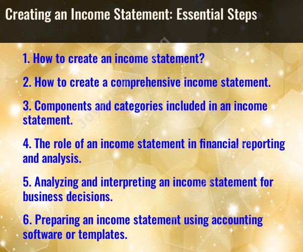 Creating an Income Statement: Essential Steps