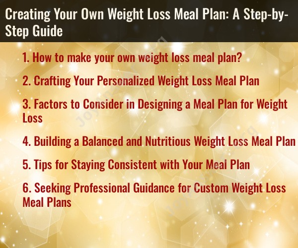 Creating Your Own Weight Loss Meal Plan: A Step-by-Step Guide