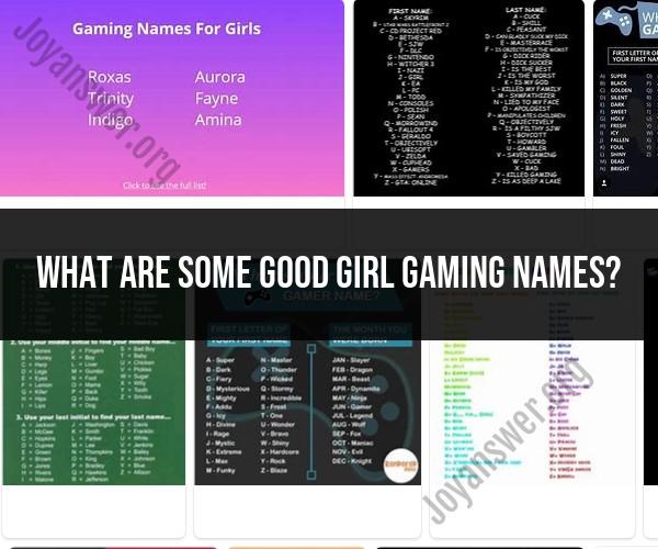 Creative and Memorable Girl Gaming Names: Inspiring Ideas